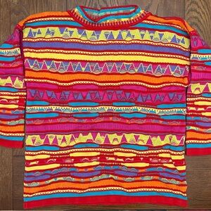 United Colors of Benetton Coogi-like multi color sweater.